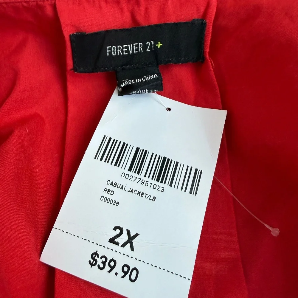 Forever 21 |‎ Red Trench Coat | Size 2XL | NWT
